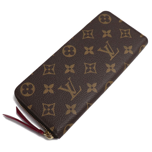 LOUIS VUITTON ルイ・ヴィトン ポルトフォイユクレマンス 長財布 ラウンドファスナー モノグラム ブラウン フューシャ M60742 ICタグ レディース【未使用】【買取品】