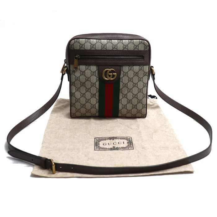 GUCCI グッチ オフィディア GG スモール メッセンジャー ショルダーバッグ ブラウン 547926 96IWT 8745 ユニセックス【中古】【極美品】