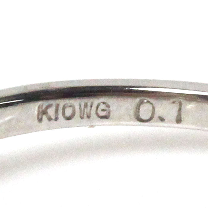 K10WG ホワイトゴールド バラ リング・指輪 ダイヤモンド0.1ct 10号 1.5g レディース