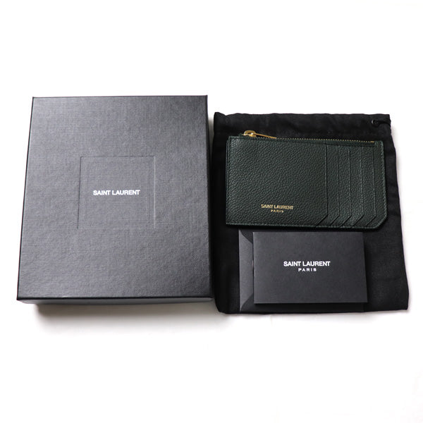 SAINT LAURENT サンローラン コインカードホルダー コインケース ダークグリーン 631992B680J3045 ユニセックス【中古】