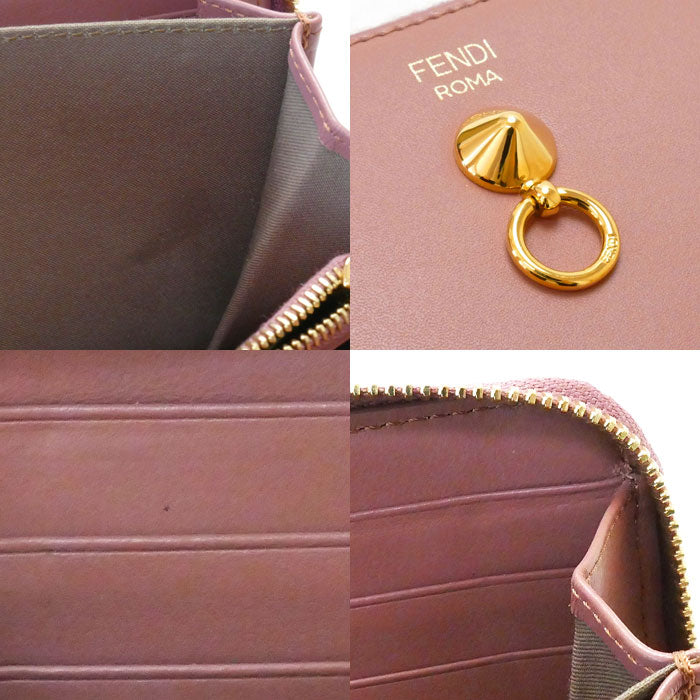 FENDI フェンディ バイザウェイ 長財布 ラウンドファスナー イングリッシュローズピンク 8M0299 SME F10DU レディース【中古】