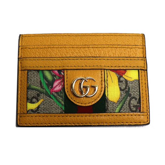 GUCCI グッチ オフィディア GG フローラル カードケース イエロー 523159 レディース【中古】【美品】