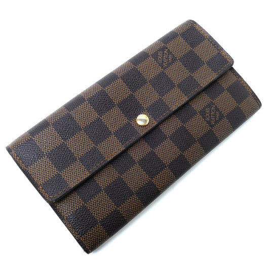 LOUIS VUITTON ルイ・ヴィトン ポルトフォイユサラ 長財布 ダミエ ブラウン N61734 CA1079 ユニセックス【中古】