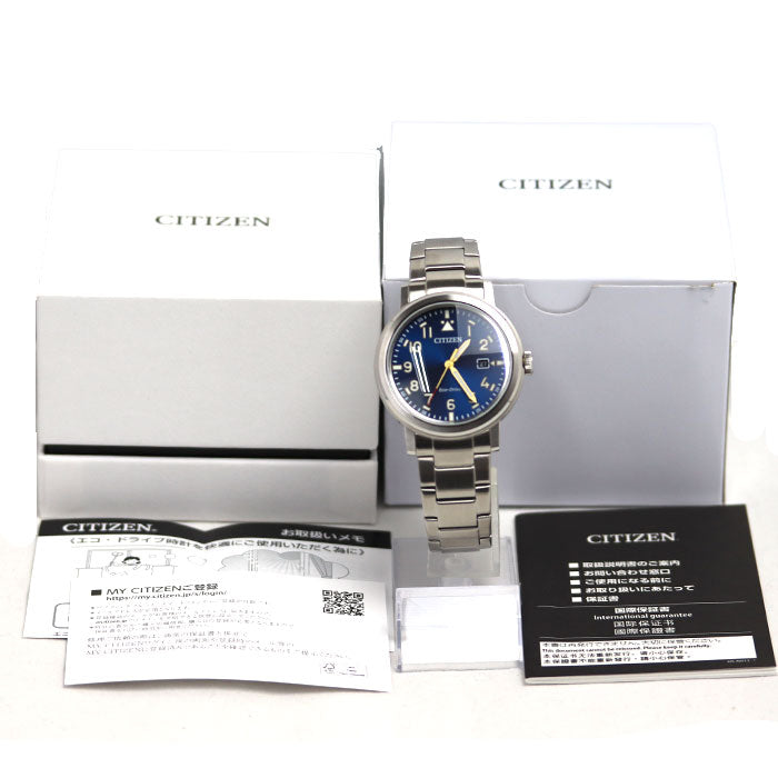 CITIZEN シチズン エコドライブ レコード レーベル 腕時計 ソーラー AW1620-81L/J810-S120802 メンズ【中古】【美品】