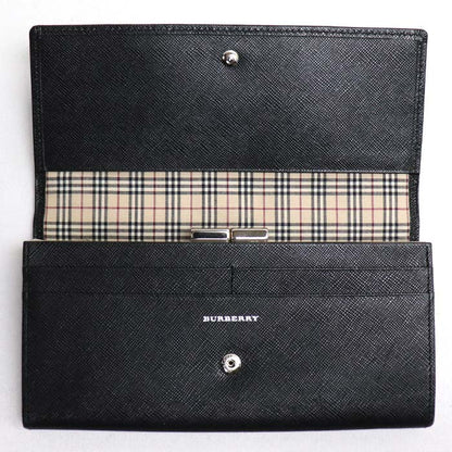 BURBERRY バーバリー  二つ折り ガマ口  長財布 ブラック YT4605 レディース【中古】