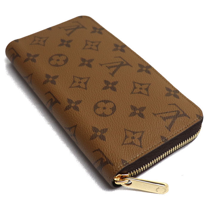 LOUIS VUITTON ルイ・ヴィトン ジッピーウォレット 長財布 ラウンドファスナー モノグラムリバース ブラウン M82444 ICチップ  レディース【中古】【極美品】