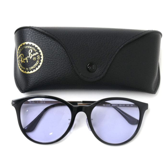 Ray-Ban レイバン サングラス ブラック ブルー RB4334D 6292/71 55口19 145 メンズ【中古】【美品】