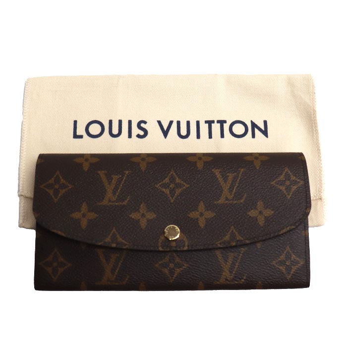 LOUIS VUITTON ルイ・ヴィトン ポルトフォイユエミリー 長財布 モノグラム ブラウン フューシャ M60697 ICチップ レディース【中古】【極美品】