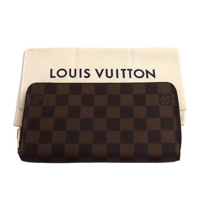 LOUIS VUITTON ルイ・ヴィトン ジッピーウォレット 長財布 ラウンドファスナー ダミエ ブラウン N60046 ICチップ レディース【未使用】【買取品】