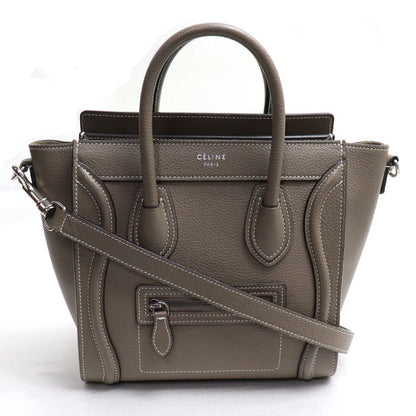 CELINE セリーヌ ラゲージ ナノショッパー 2Wayショルダーバッグ グレージュ 189243 レディース【中古】