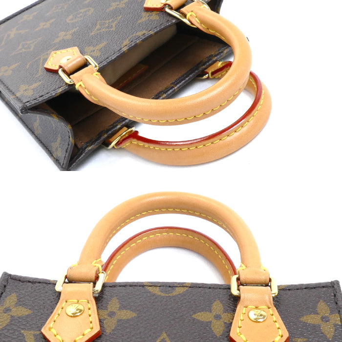 LOUIS VUITTON ルイ・ヴィトン プティット サックプラ 2Wayショルダーバッグ モノグラム ブラウン M69442 ICチップ レディース【中古】