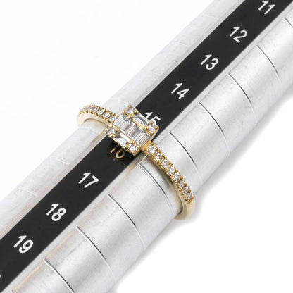 BELLESIORA K18YG イエローゴールド スクエア コレクション リング・指輪 ダイヤモンド0.24ct 15.5号 1.9g レディース【中古】