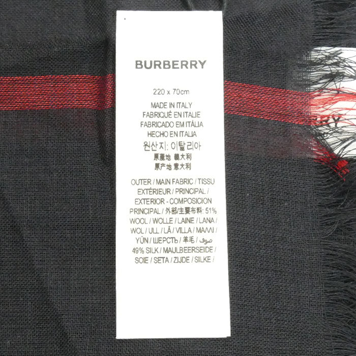 BURBERRY バーバリー ジャイアントチェック マフラー ネイビー 8015406 ユニセックス【未使用】【買取品】