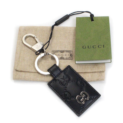 GUCCI グッチ シグネチャー レザー キーリング キーリング ブラック 478136 CWC1N 1000 ユニセックス【中古】【美品】