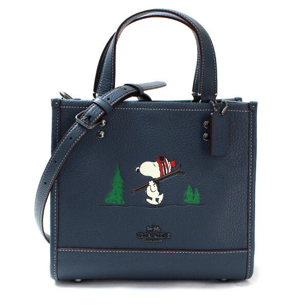 COACH コーチ PEANUTSコラボ デンプシー トート 22・スヌーピー スキー モチーフ 2Wayショルダーバッグ CE849 QBDEI レディース【未使用】【買取品】