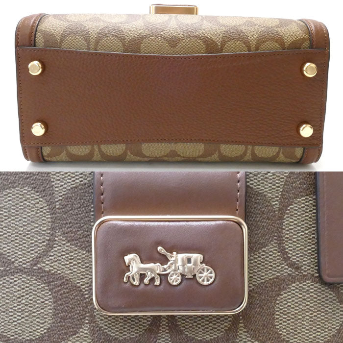 COACH コーチ グレース キャリーオール シグネチャー 2Wayショルダーバッグ カーキ チョーク マルチ CM606 IMLOT アウトレット  レディース – 古恵良質店