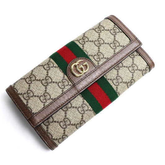 GUCCI グッチ オフィディア GG コンチネンタルウォレット 長財布 グリーン/レッド/グリーン ウェブ ストライプ グリーン レッド 523153 96IWG 8745 レディース【中古】【美品】