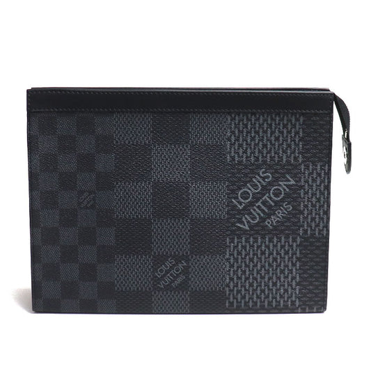 LOUIS VUITTON ルイ・ヴィトン ポシェットヴォワヤージュNM クラッチバッグ グラフィット3D ブラック N60444 ICタグ メンズ【中古】【美品】