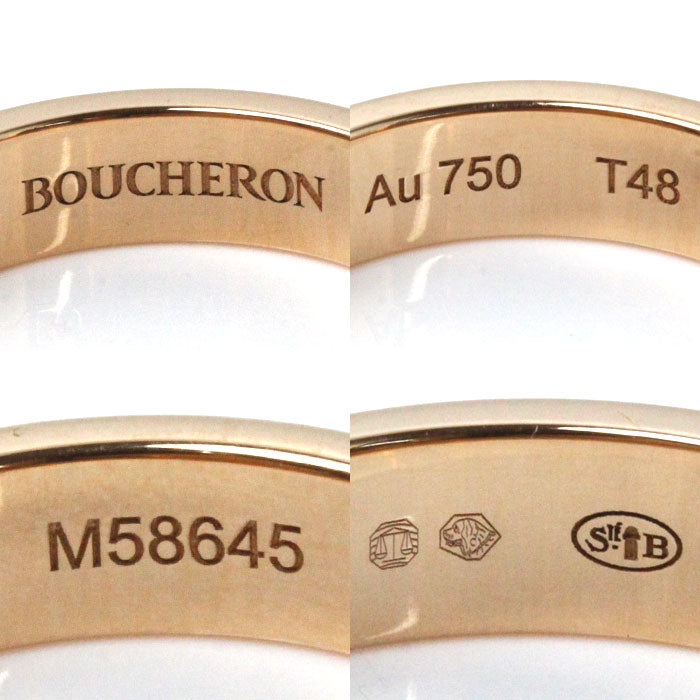 Boucheron ブシュロン K18PG ピンクゴールド キャトル ラディアント リング ハーフ リング・指輪 JAL00249 8号 48  3.8g レディース【中古】【美品】