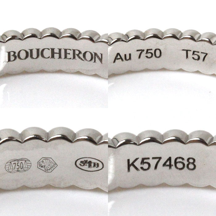 Boucheron ブシュロン K18WG ホワイトゴールド キャトル グログラン リング・指輪 JAL01170 17号 57 3.5g  レディース【中古】【美品】