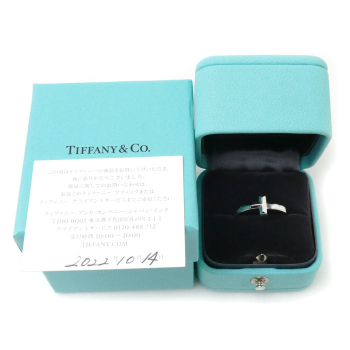 TIFFANY&Co. ティファニー K18WG ホワイトゴールド Tワン ナロー リング・指輪 69278248 14号 4.3g レディース【中古】【美品】