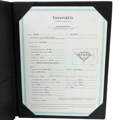 TIFFANY&Co. ティファニー Pt950プラチナ ソリティア ネックレス ダイヤモンド0.28ct 2.5g 45cm レディース【中古】【美品】