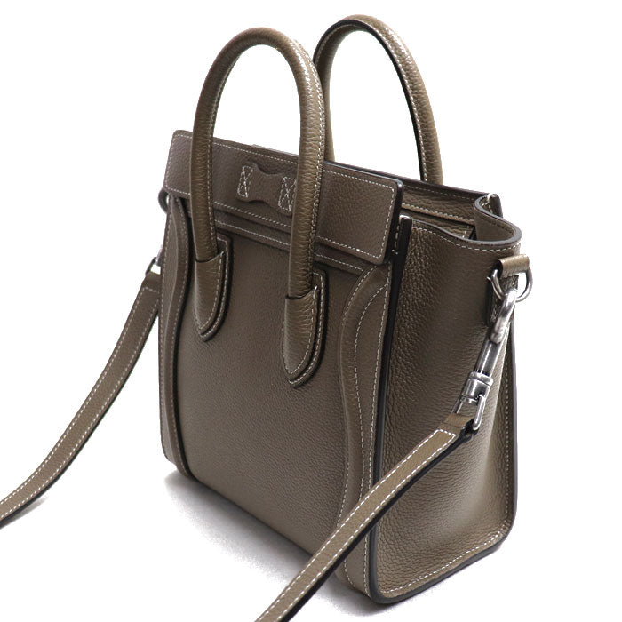 CELINE セリーヌ ラゲージ ナノショッパー 2Wayショルダーバッグ スリ 189243DRU.09SO レディース【中古】