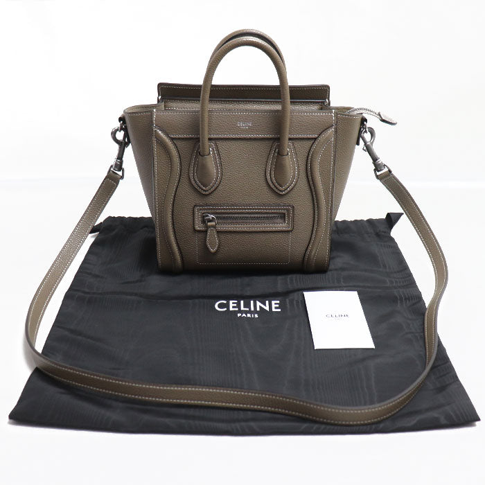 CELINE セリーヌ ラゲージ ナノショッパー 2Wayショルダーバッグ スリ 189243DRU.09SO レディース【中古】