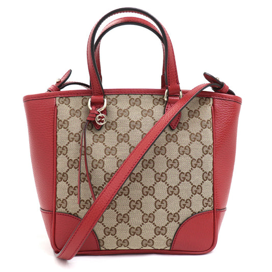 GUCCI グッチ GGキャンバス 2WAY ハンドバッグ 2Wayショルダーバッグ ベージュ レッド 449241 アウトレット レディース【中古】【美品】